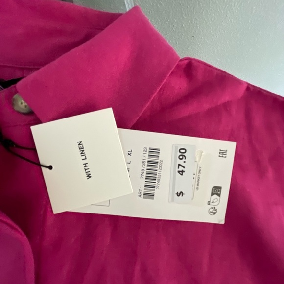Zara Fuchsia Button Down Shirt - Picture 4 of 4